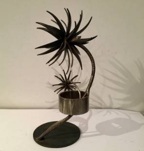 Forged Metal Floral Sculpture